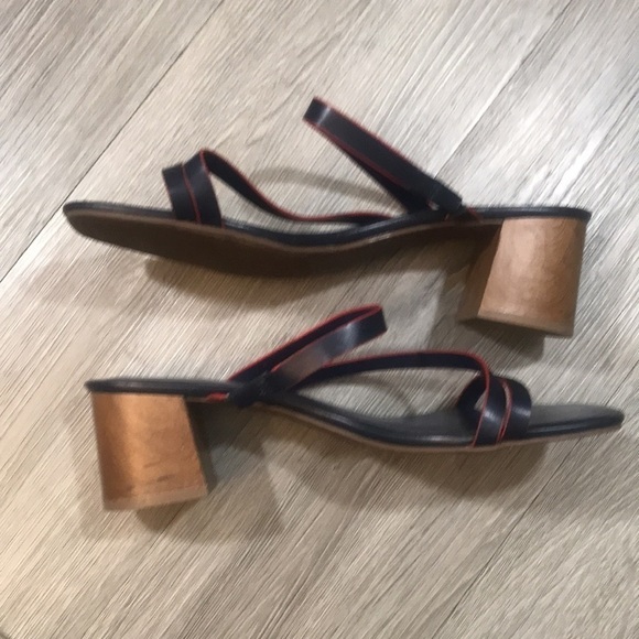 TOMMY HILFIGER “Olinda” Vegan Leather Navy Blue & Red Dress Sandals size 11 - Picture 6 of 11